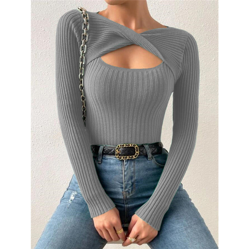 Hohlstrick-Pullover mit Asymmetrischem Schnitt – Trend Edition